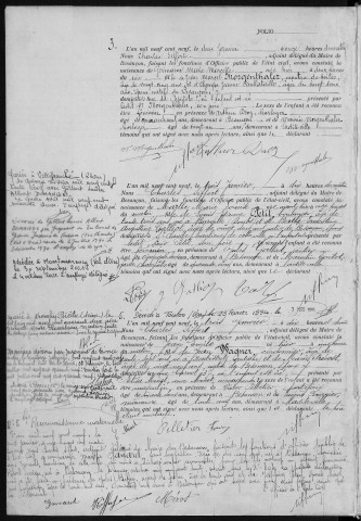 Registre des naissances, 1909