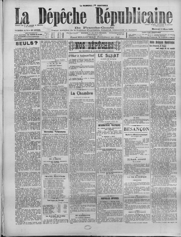 11/03/1925 - La Dépêche républicaine de Franche-Comté [Texte imprimé]
