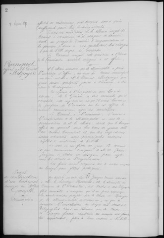 Registre des délibérations du Conseil municipal, avec table alphabétique, du 7 février 1896 au 13 juillet 1897