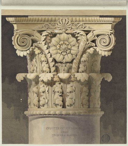 Chapiteau composé grec, trouvé à Pompéi / Pierre-Adrien Pâris , [S.l.] : [P.-A. Pâris], [1700 - 1800]