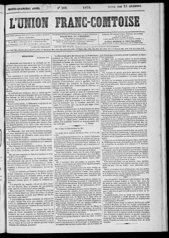 23/12/1879 - L'Union franc-comtoise [Texte imprimé]