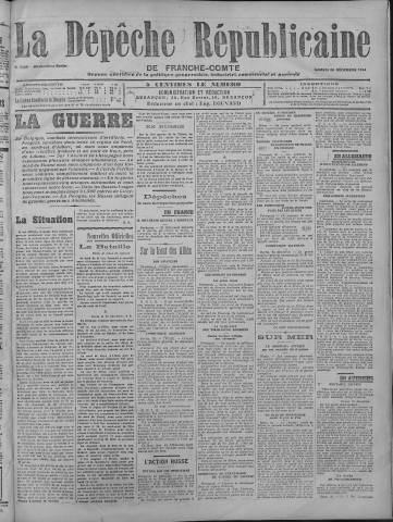 26/12/1914 - La Dépêche républicaine de Franche-Comté [Texte imprimé]