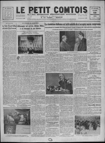 16/09/1935 - Le petit comtois [Texte imprimé] : journal républicain démocratique quotidien