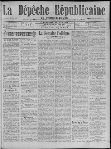 10/09/1911 - La Dépêche républicaine de Franche-Comté [Texte imprimé]