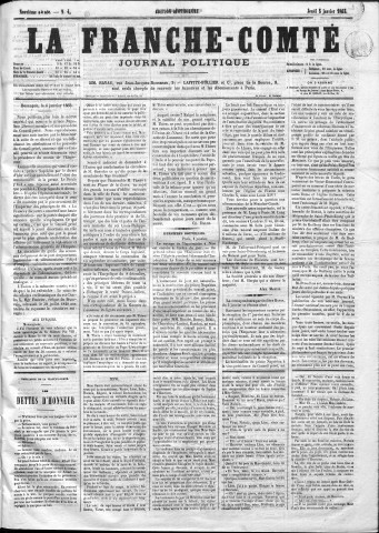 05/01/1865 - La Franche-Comté : organe politique des départements de l'Est