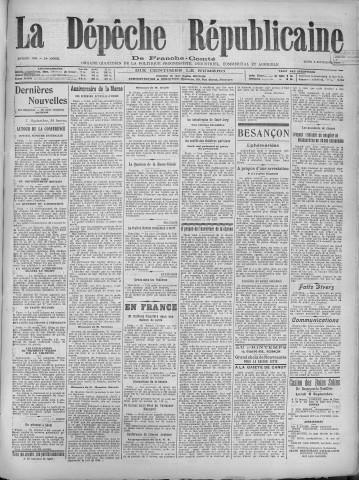 08/09/1919 - La Dépêche républicaine de Franche-Comté [Texte imprimé]