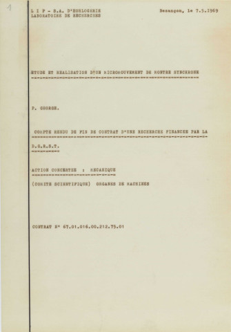 Documents isolés (documents dans un classeur de 46 pochettes plastifiées) : - Logo "LIP" : 1 photographie en noir et blanc, 18x13 cm ; 1 négatif 17x12,5 cm.
- Carnet à souches "LIP VIVRA", 1 p.
- LIP à messieurs les horlogers bijoutiers : la lutte continue.../ Fred LIP, octobre 1962.
- Lip pour la 7ème fois consécutive remporte la coupe chronométrique...
- Lip arbre de Noël "Bon pour une friandise", n° 24 et n° 33.
- LIP, dépliant sur fond vert.
- ? - LIP ne s'est pas endormi sur les plages des vacances ...(fond blanc)
- Un dépliant jeune, gai, printanier non seulement pour les communions, mais aussi pour toutes les autres ventes ? ...(fond vert)
- Suggestion de présentation pour des LIP Skipper (2 exemplaires).
- LIP Equipement vous parle de la connaissance des temps en cinématographie rapide...
- Carte postale LIP Besançon : bulletin de contrôle n° ...(2 exemplaires).
- Carte postale LIP Besançon : montre réf...boitier n° ...(6 exemplaires).
- Carte CGT CFDT Solidarité LIP / Monsieur le Premier Ministre Hôtel Matignon...(4 exemplaires).
- Soutien aux travailleurs LIP Non aux licenciements Non au démantèlement...(2 exemplaires).
- Carte postale "Comtois rends-toi, nenni ma foi" / Usine LIP (vue aérienne), 4 exemplaires.
- LIP : Dossier d'information publié par la Commission Popularisation des travailleurs de LIP, Editions "Liaisons directes", 15 pages, s.d.
- 18 Juin 1973 LIP un combat, un espoir / réalisation Commission Popularisation des travailleurs LIP Besançon-Palente, (interprétation et musique de Claire : pochette de disque 45 tours ? ), (2 exemplaires).
- Manifestation des LIP à Paris : 2 planches contact (22 et 29 vues) ; 5 photos tirées de ces planches, 24x18 cm, noir et blanc.
- Planche de 6 "écussons" LIP sur fond d'emblème de la ville de Besançon ; 1 plaque "LIP Besançon", métal léger, 7x5 cm.
- Lot de documents vierges de l'entreprise (enveloppes de différents formats, papier à en-tête, documents de travail,...), 23 pochettes plastifiées.