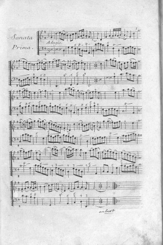 Premier livre de sonates à violon seul, avec la basse-continue composées par M. Aubert, ...