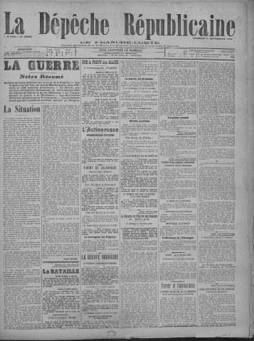 01/09/1916 - La Dépêche républicaine de Franche-Comté [Texte imprimé]