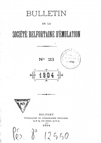 01/01/1904 - Bulletin de la Société belfortaine d'émulation [Texte imprimé]