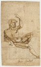 Homme assis au bras levé : au verso : crâne d'animal (boeuf ?) et coffre ouvert sur pieds en forme de pattes de lion [Image fixe] , [S.l.] : [s.n.], [années 1510-1560 ?]