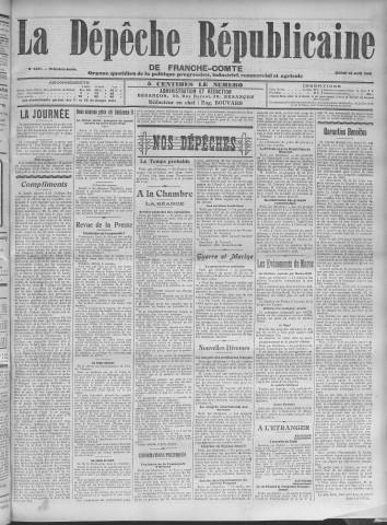 17/06/1908 - La Dépêche républicaine de Franche-Comté [Texte imprimé]