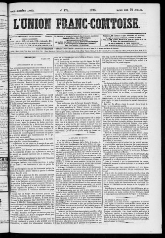 22/07/1873 - L'Union franc-comtoise [Texte imprimé]