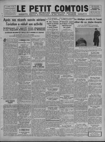 25/11/1939 - Le petit comtois [Texte imprimé] : journal républicain démocratique quotidien