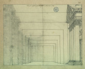 Façade d'un temple de Jupiter, perspective fuyante, pour la tragédie de "Numitor". Projet de décor de théâtre / Pierre-Adrien Pâris , [S.l.] : [P.-A. Pâris], [1700-1800]