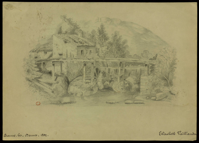 Baume-les-Dames (un moulin) [image fixe] / Elisabeth Vaillandet , 1882