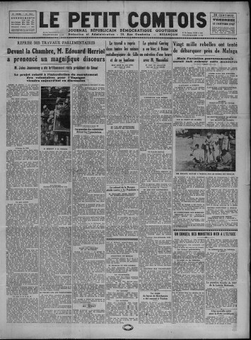 15/01/1937 - Le petit comtois [Texte imprimé] : journal républicain démocratique quotidien