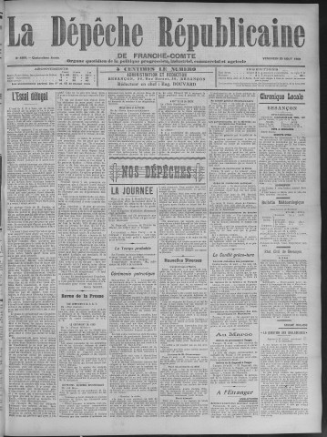 20/08/1909 - La Dépêche républicaine de Franche-Comté [Texte imprimé]