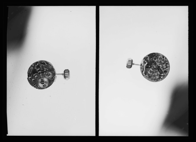 39MDT238 - Calibres d'autres fabricants (omega, Jeanbrun) : négatif (noir et blanc).