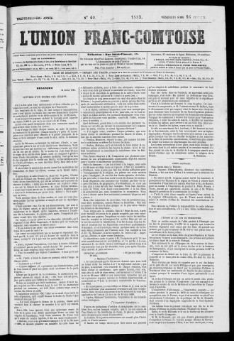16/02/1883 - L'Union franc-comtoise [Texte imprimé]