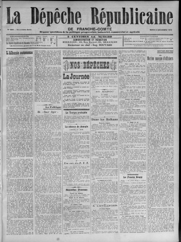 04/11/1913 - La Dépêche républicaine de Franche-Comté [Texte imprimé]