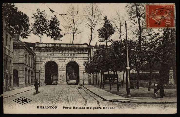 Besançon. - Porte de Battant et Square Bouchot - [image fixe] , Besançon : "Etablissements C. Lardier - Besançon, 1915/1919