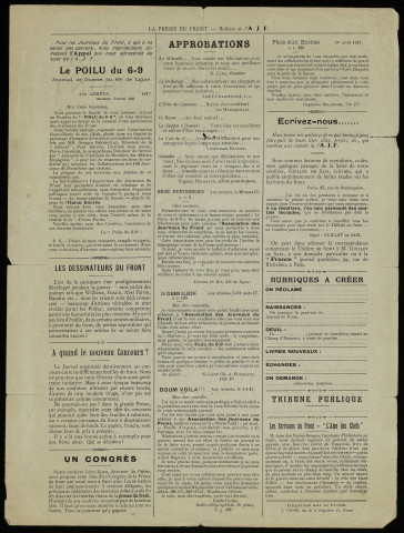 La Presse du Front [Texte imprimé] : Bulletin de l'A.J.F. (Association des Journaux du Front)