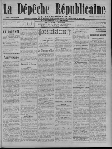06/09/1907 - La Dépêche républicaine de Franche-Comté [Texte imprimé]