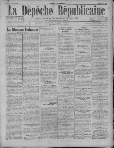 22/05/1930 - La Dépêche républicaine de Franche-Comté [Texte imprimé]