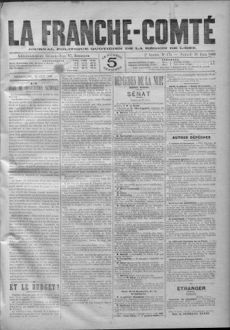 30/06/1888 - La Franche-Comté : journal politique de la région de l'Est
