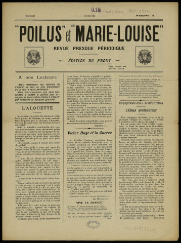 Poilus et Marie-Louise [Texte imprimé] : Anciennement Anticafard : Revue presque périodique du 416e Régiment d'Infanterie : Secteur postal 115