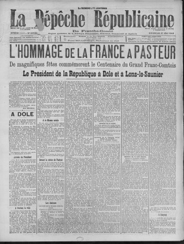 27/05/1923 - La Dépêche républicaine de Franche-Comté [Texte imprimé]