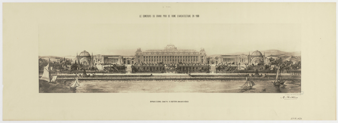 Un Palais colonial [image fixe] : Grand Prix / M. Boutterin, élève de M. Héraud , Paris : A. Vincent, 1909