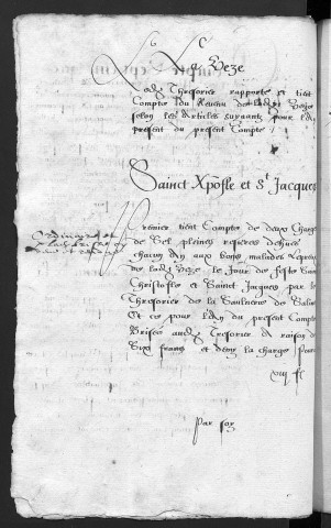 Comptes de la Ville de Besançon, recettes et dépenses, Compte de Jacques Chevannay des Daniels (1er juin 1625 - 31 mai 1626)