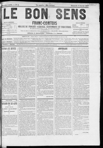 09/01/1887 - Organe du progrès agricole, économique et industriel, paraissant le dimanche [Texte imprimé] / . I