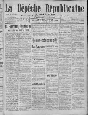 29/03/1912 - La Dépêche républicaine de Franche-Comté [Texte imprimé]