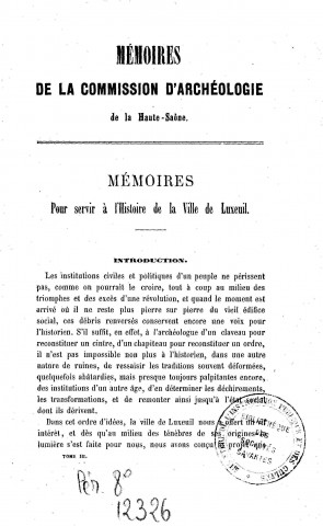 1862 - Mémoires de la Commission d'archéologie