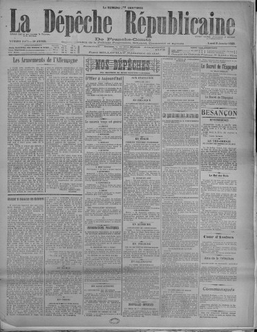 05/01/1925 - La Dépêche républicaine de Franche-Comté [Texte imprimé]