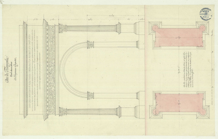 Arc de triomphe élevé dans Suse à l'empereur Auguste / Pierre-Adrien Pâris , [S.l.] : [P.-A. Pâris], [1700 - 1800]