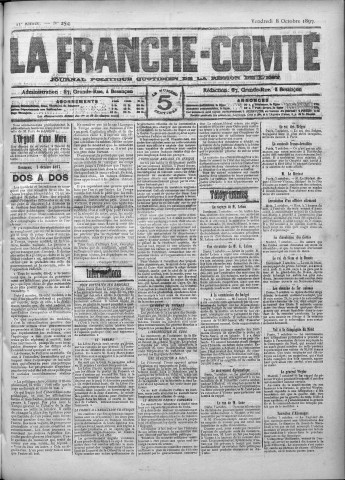 08/10/1897 - La Franche-Comté : journal politique de la région de l'Est