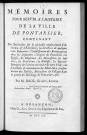 Mémoires pour servir à l'histoire de la ville de Pontarlier par Droz