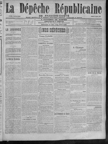 07/08/1906 - La Dépêche républicaine de Franche-Comté [Texte imprimé]