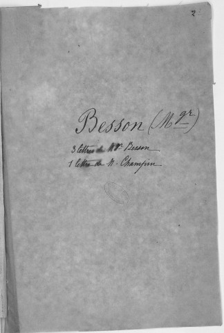 Ms 1860 - Tome I. Lettres adressées à Auguste Castan (1833-1892)