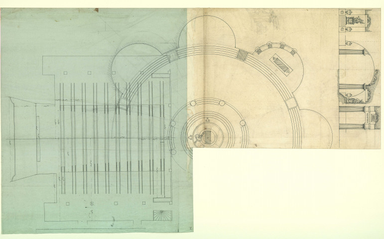 Plan pour le tombeau d'Agamemnon (?). Projet de décor de théâtre / Pierre-Adrien Pâris , [S.l.] : [P.-A. Pâris], [1700-1800]