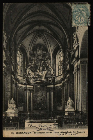 Besançon. - Intérieur de St-Jean - Abside du St-Suaire [image fixe] , Besançon, 1904/1912
