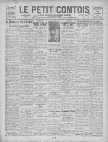 10/12/1926 - Le petit comtois [Texte imprimé] : journal républicain démocratique quotidien