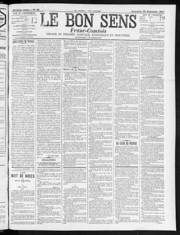 22/09/1901 - Organe du progrès agricole, économique et industriel, paraissant le dimanche [Texte imprimé] / . I