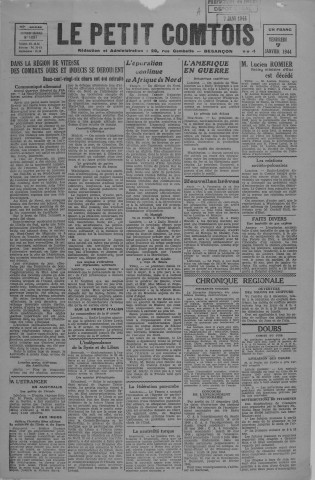 07/01/1944 - Le petit comtois [Texte imprimé] : journal républicain démocratique quotidien