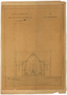 Eglise Saint-Claude, projet de construction, coupe transversale : plan dressé par Alphonse Delacroix le 20 février1854 et approuvé par le Conseil municipal le 1er mars 1854 (porte le n°4).