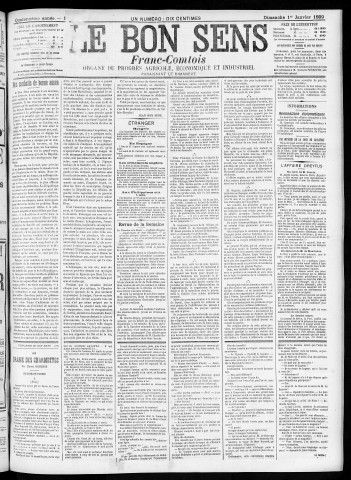 01/01/1899 - Organe du progrès agricole, économique et industriel, paraissant le dimanche [Texte imprimé] / . I